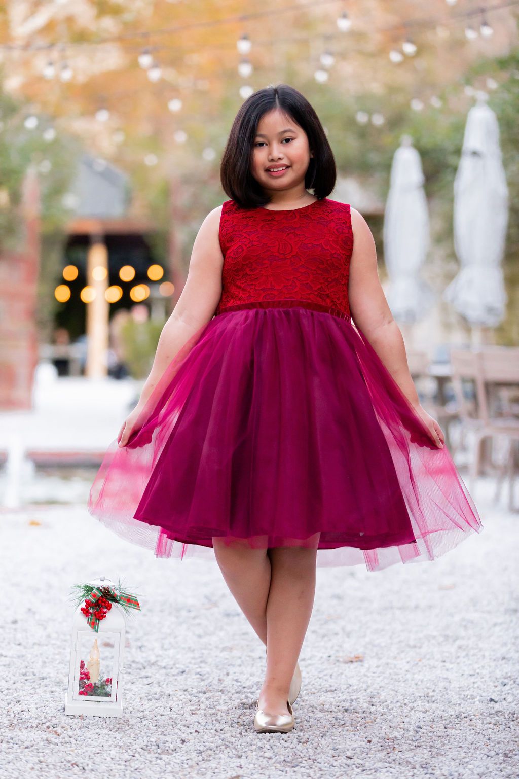 Stretch Lace Tulle Velvet Trim Girl Party Dress Plus Size by AS528+ Kids Dream - Girl Formal Dresses