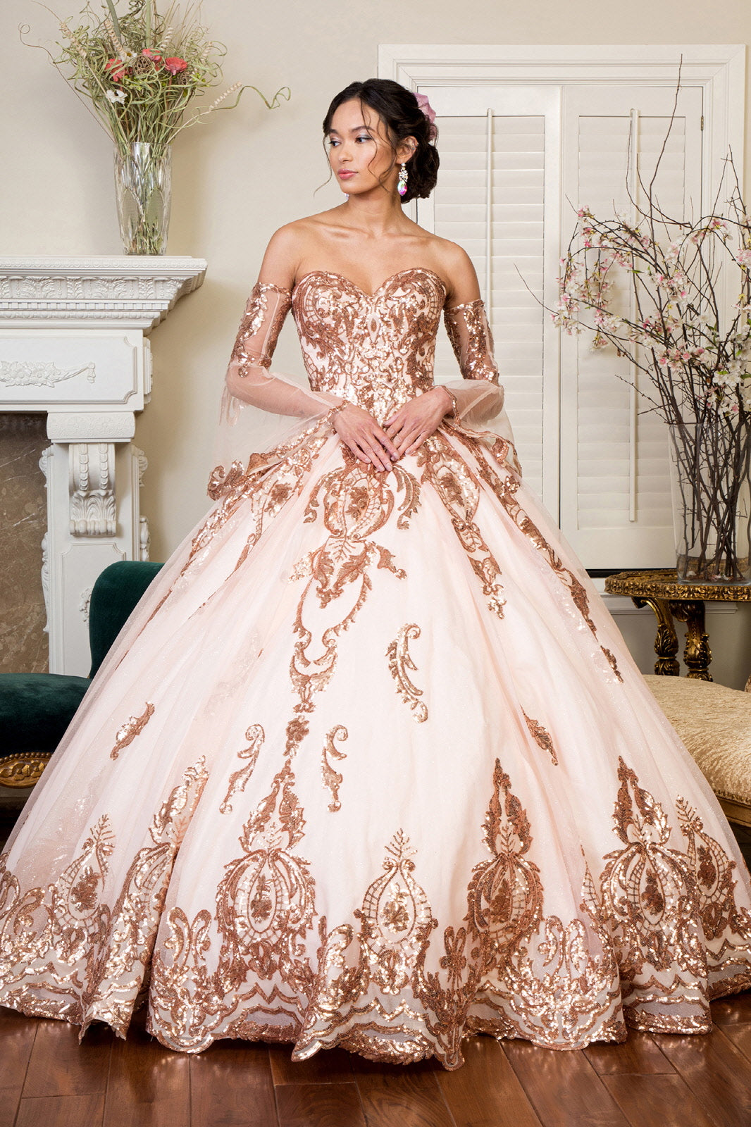 dress with sweetheart neck Quinceañera Gown by Elizabeth KGL1914