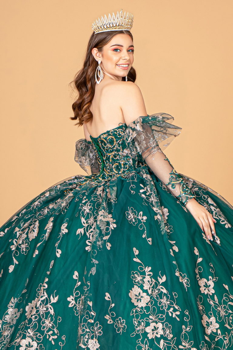 Elizabeth K - GL1944 - Embroidered Glitter Strapless Quinceanera Dress