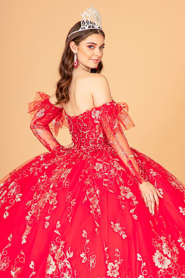 Elizabeth K - GL1944 - Embroidered Glitter Strapless Quinceanera Dress
