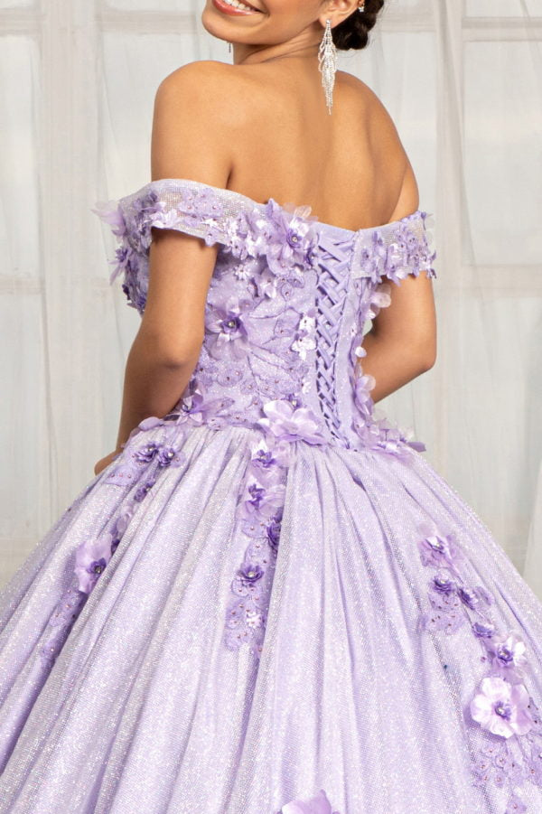Elizabeth K - GL1971 - Floral Applique Jewel Embellished Ballgown Quinceanera Dress