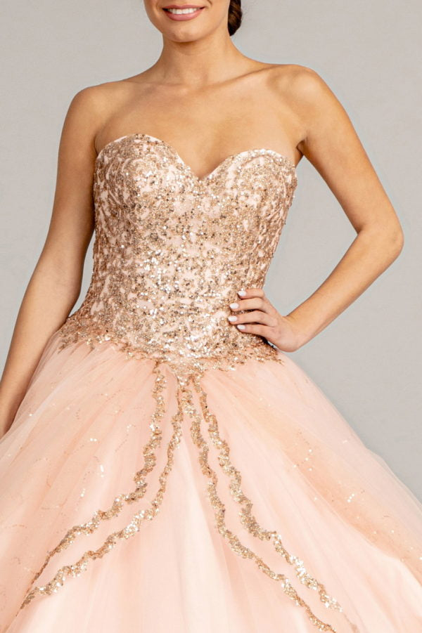 Elizabeth K - GL1973 - Sequin and Glitter Embellished Sweetheart Ballgown Quinceanera Dress