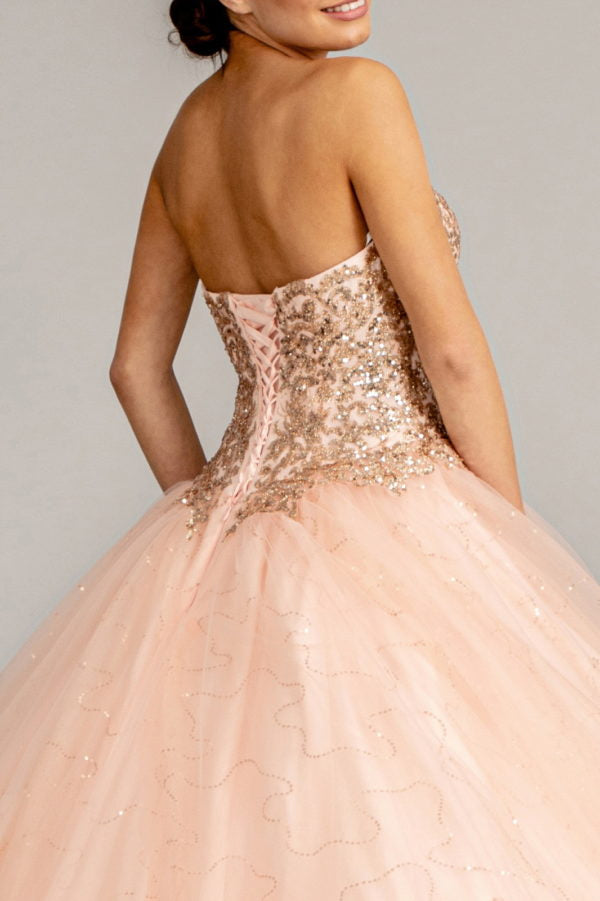 Elizabeth K - GL1973 - Sequin and Glitter Embellished Sweetheart Ballgown Quinceanera Dress