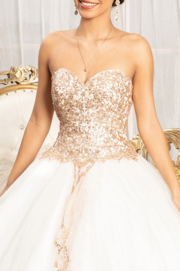 Elizabeth K - GL1973 - Sequin and Glitter Embellished Sweetheart Ballgown Quinceanera Dress