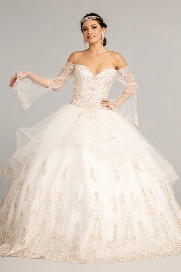 Elizabeth K - GL1976 - Sweetheart Neck Cut-Away Shoulder Quinceanera Dress