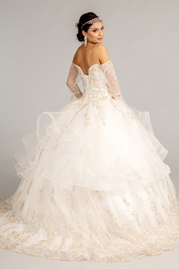 Elizabeth K - GL1976 - Sweetheart Neck Cut-Away Shoulder Quinceanera Dress