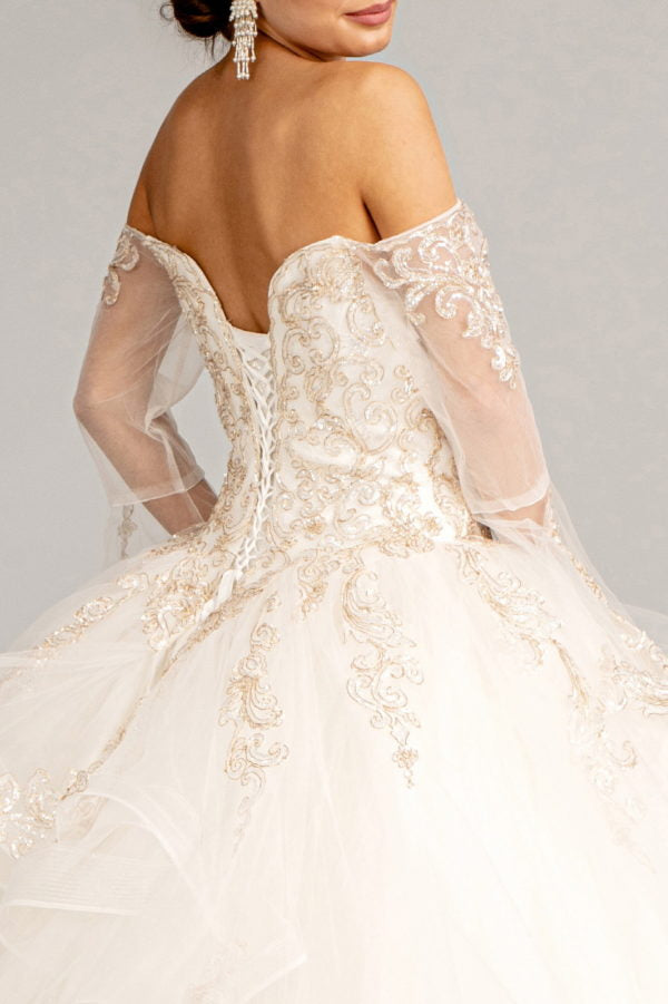 Elizabeth K - GL1976 - Sweetheart Neck Cut-Away Shoulder Quinceanera Dress