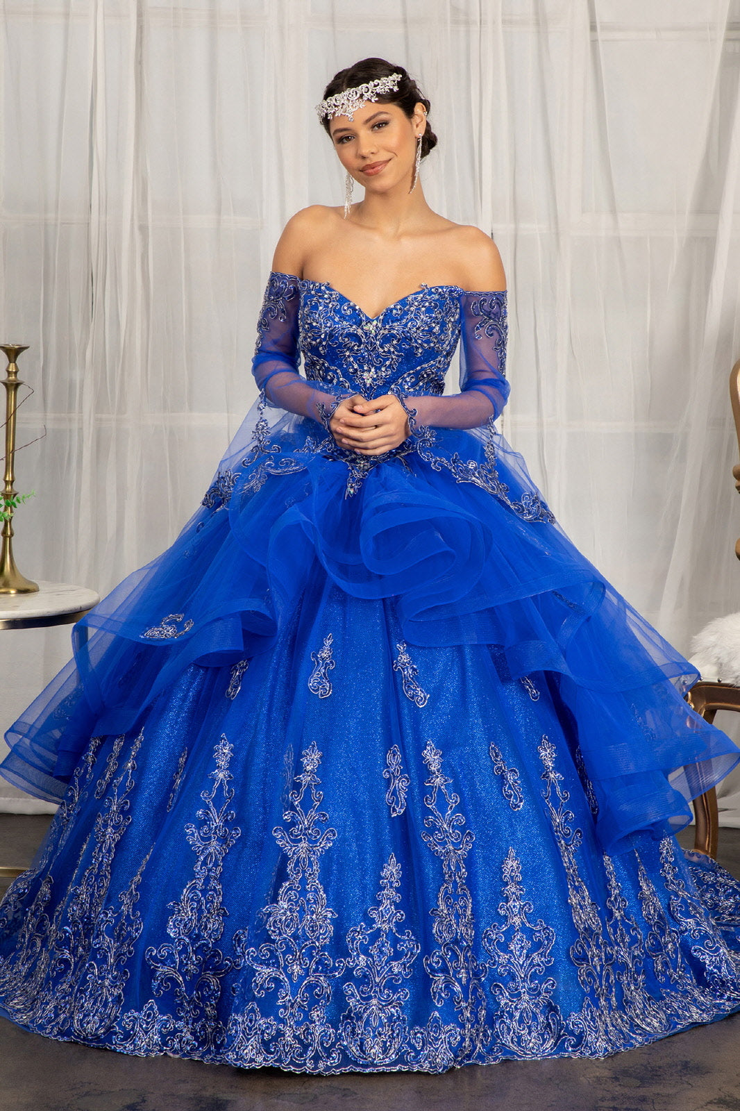 Elizabeth K - GL1976 - Sweetheart Neck Cut-Away Shoulder Quinceanera Dress