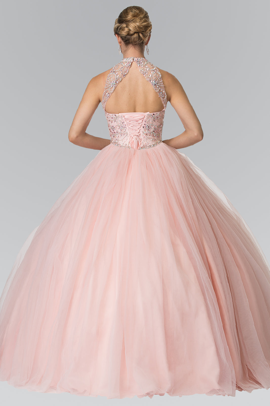 Elizabeth K - GL2206 - Mesh High Neck Quinceanera Dress
