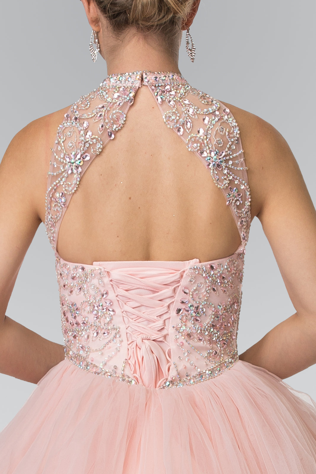Elizabeth K - GL2206 - Mesh High Neck Quinceanera Dress