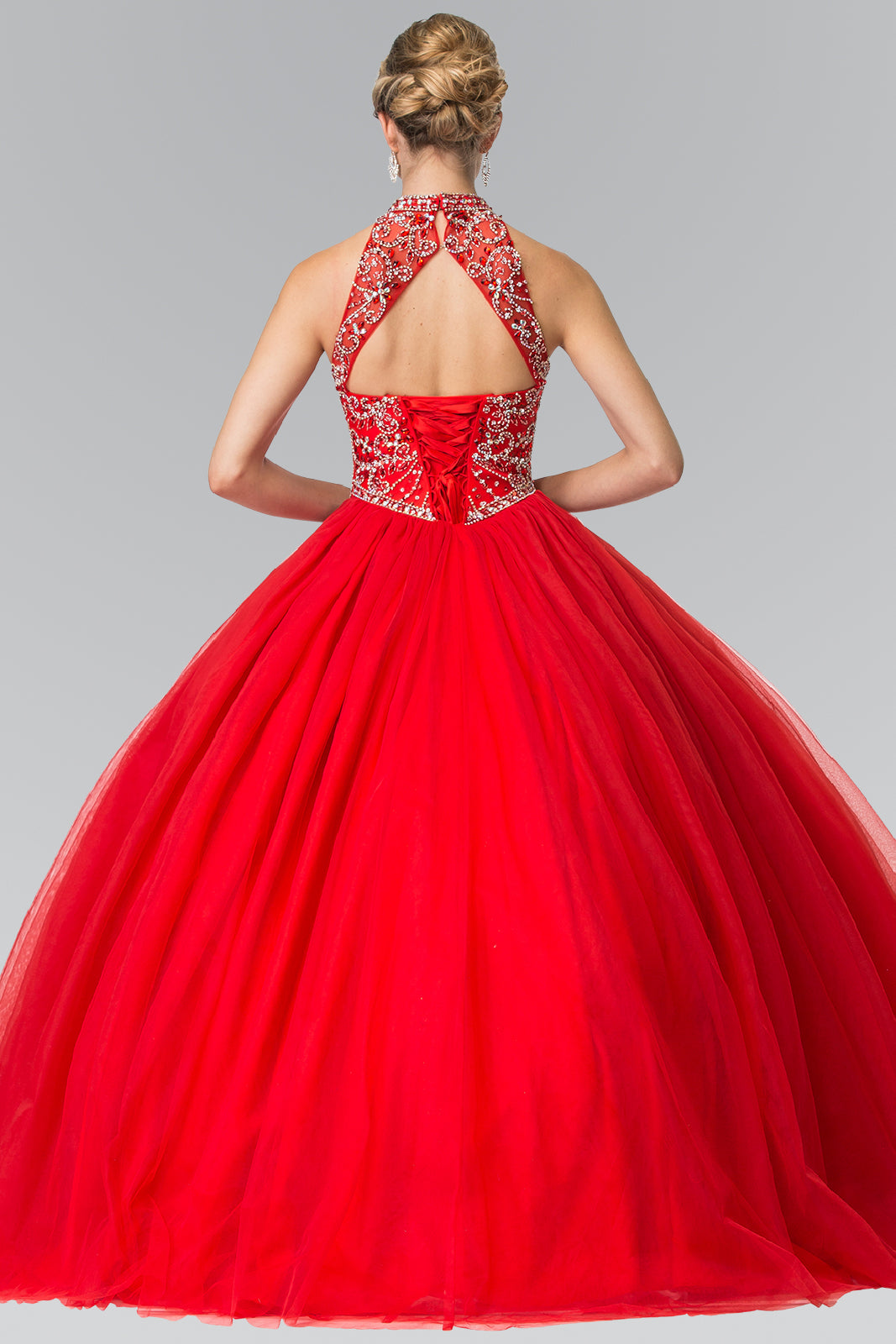 Elizabeth K - GL2206 - Mesh High Neck Quinceanera Dress