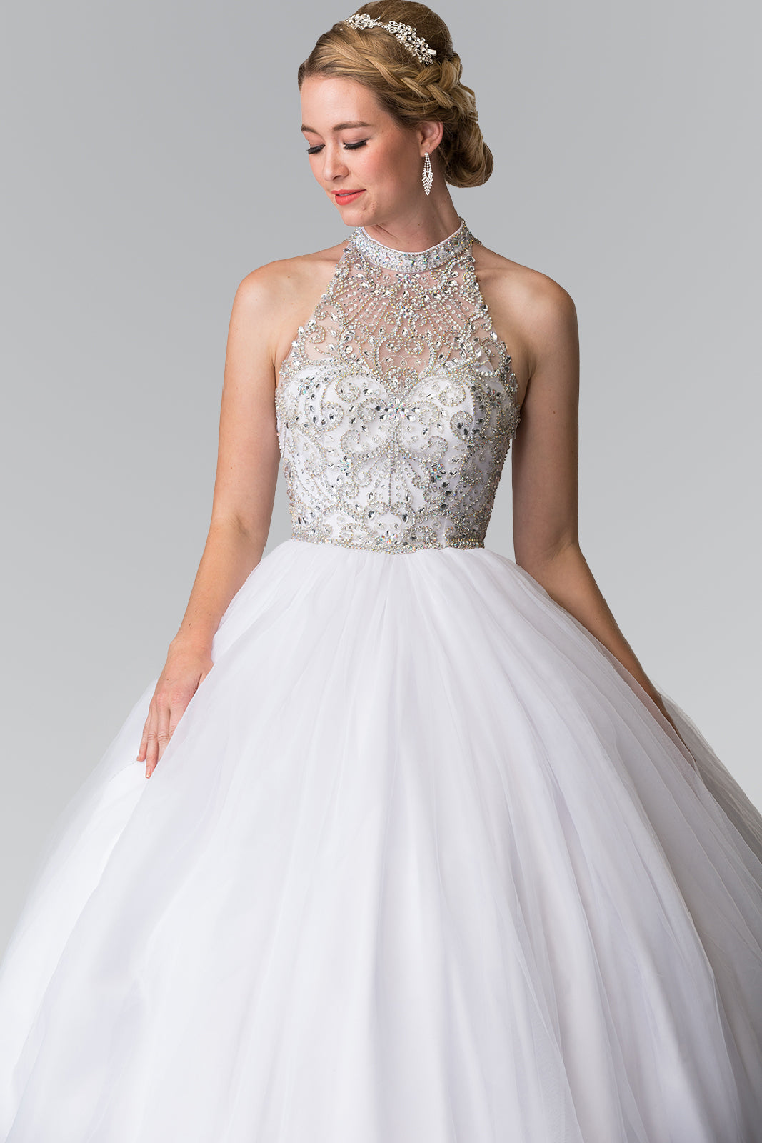 Elizabeth K - GL2206 - Mesh High Neck Quinceanera Dress