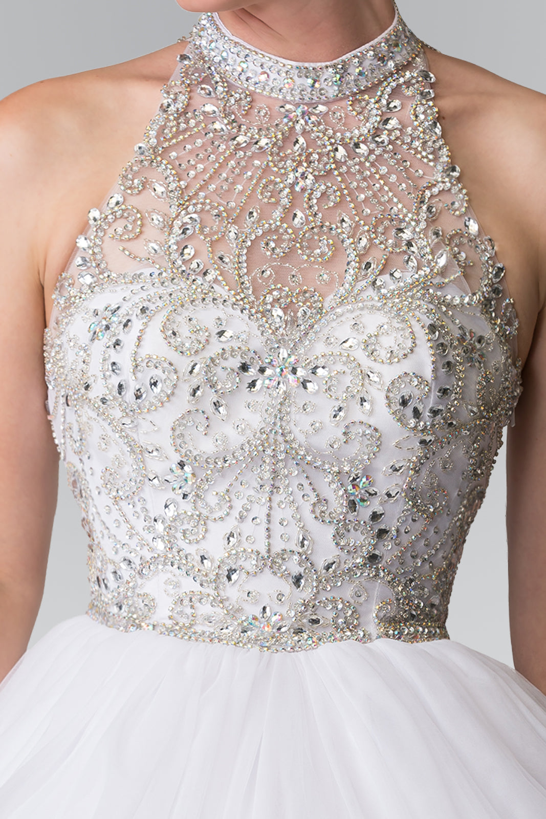 Elizabeth K - GL2206 - Mesh High Neck Quinceanera Dress