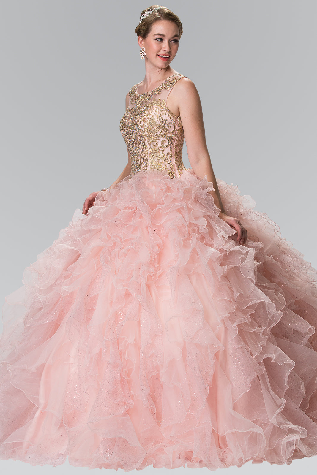 Elizabeth K - GL2208 - Embellished Illusion Sweetheart Quinceanera Dress