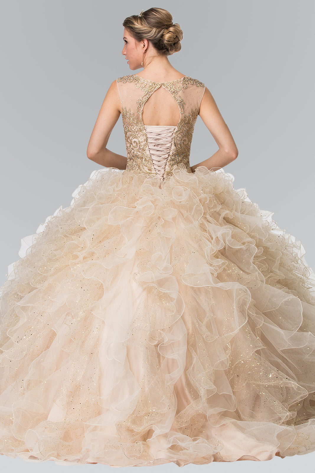 Elizabeth K - GL2208 - Embellished Illusion Sweetheart Quinceanera Dress