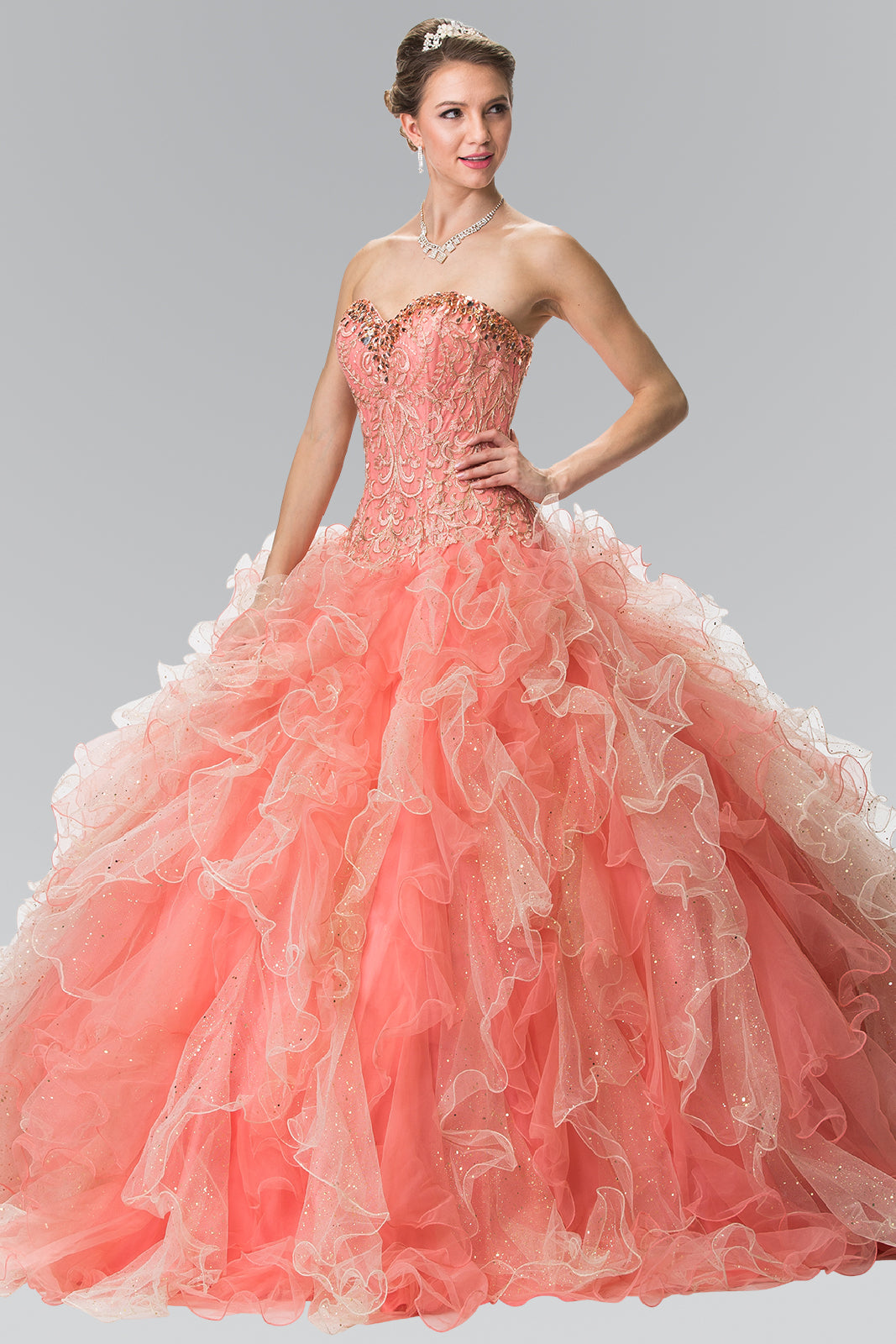 Elizabeth K - GL2210 - Embellished Strapless Quinceanera Dress