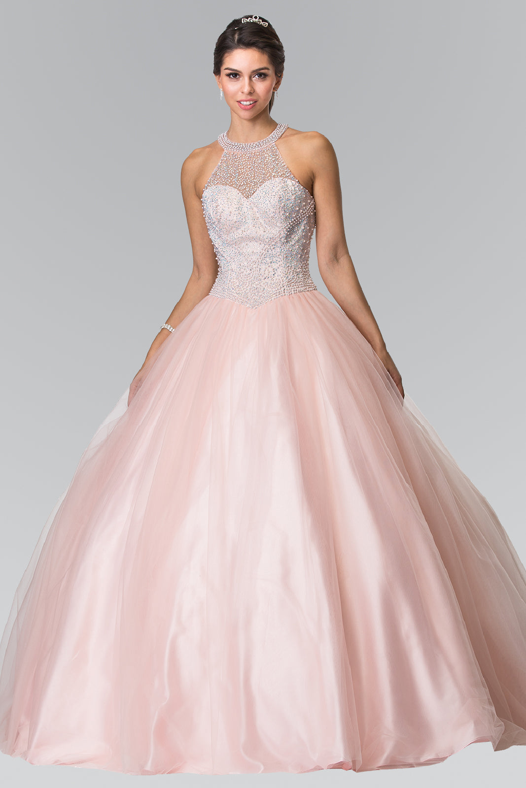 Elizabeth K - GL2309 - Illusion Sweathearted Tulle Quinceanera Dress