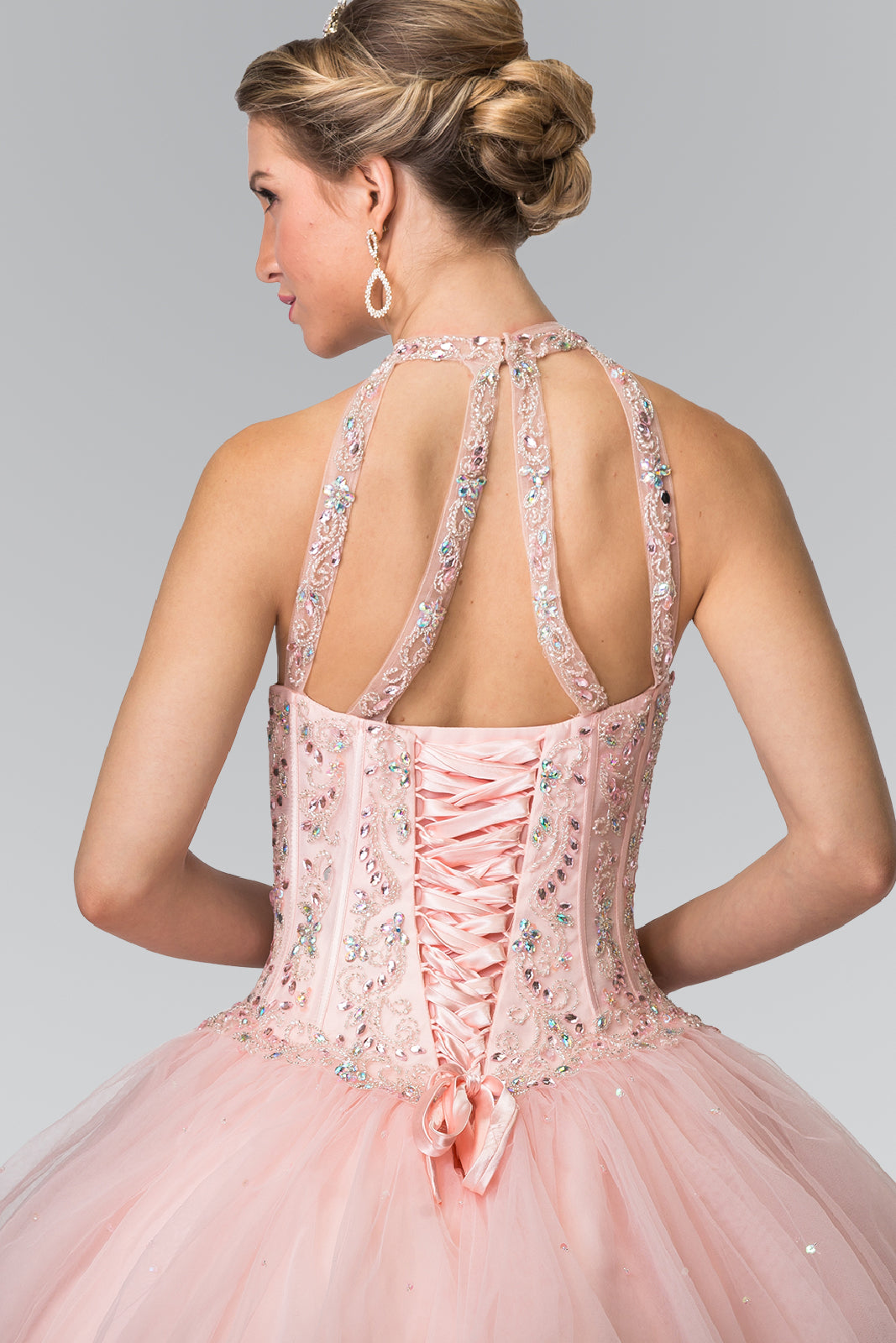 Elizabeth K - GL2348 - Embellished Sleeveless Tulle Quinceanera Dress