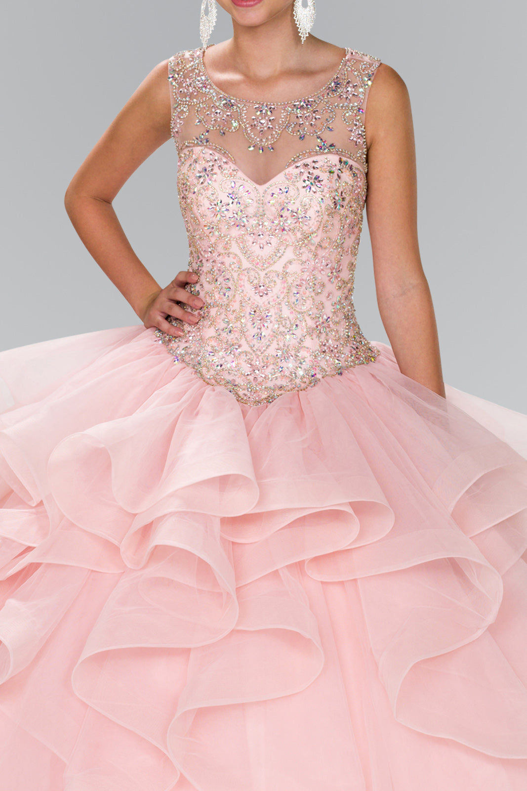 Elizabeth K - GL2378 - Illusion Sweetheart Neck Quinceanera Dress
