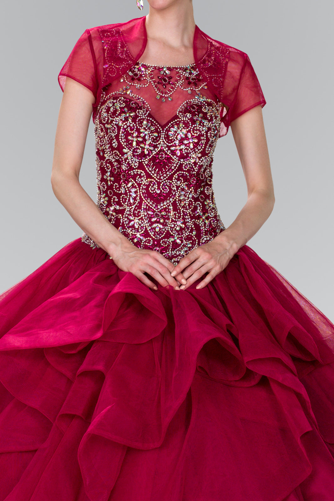 Elizabeth K - GL2378 - Illusion Sweetheart Neck Quinceanera Dress