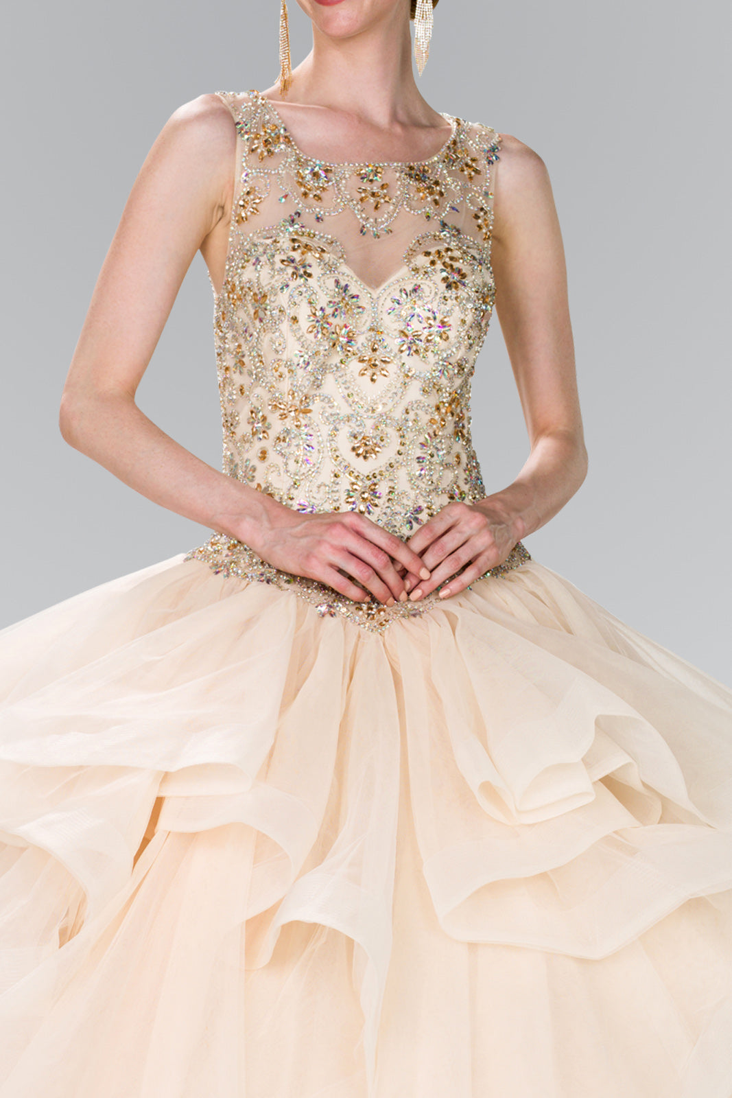 Elizabeth K - GL2378 - Illusion Sweetheart Neck Quinceanera Dress