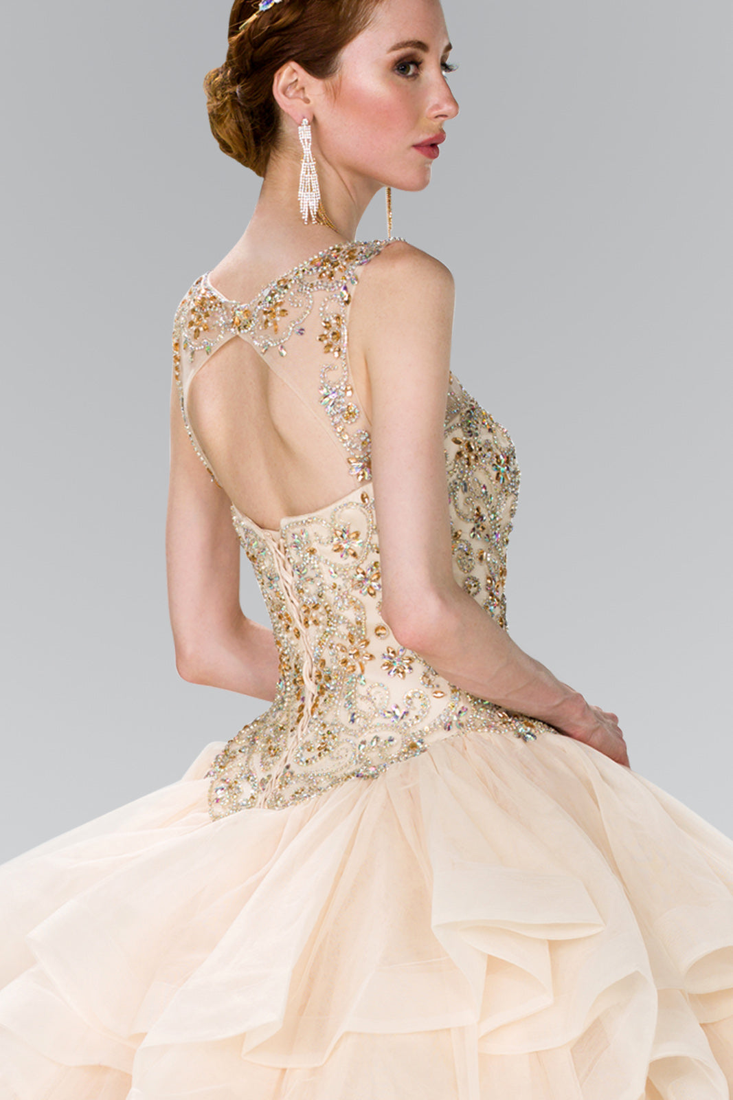 Elizabeth K - GL2378 - Illusion Sweetheart Neck Quinceanera Dress