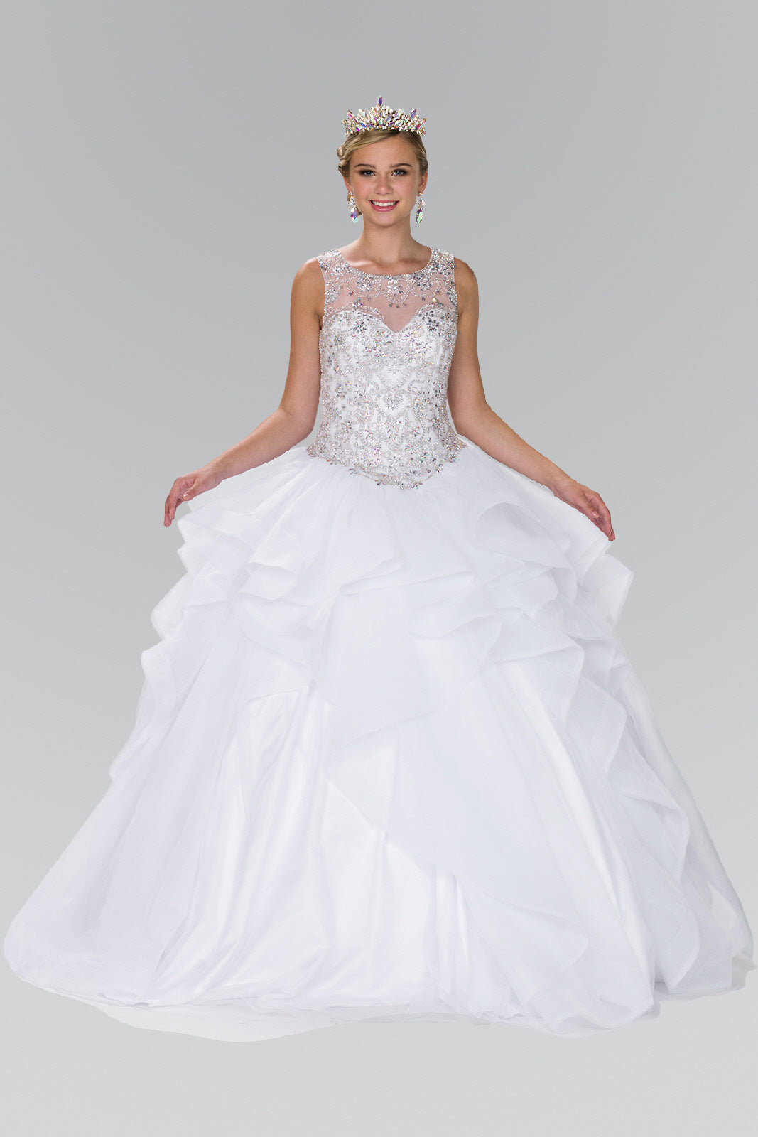 Elizabeth K - GL2378 - Illusion Sweetheart Neck Quinceanera Dress