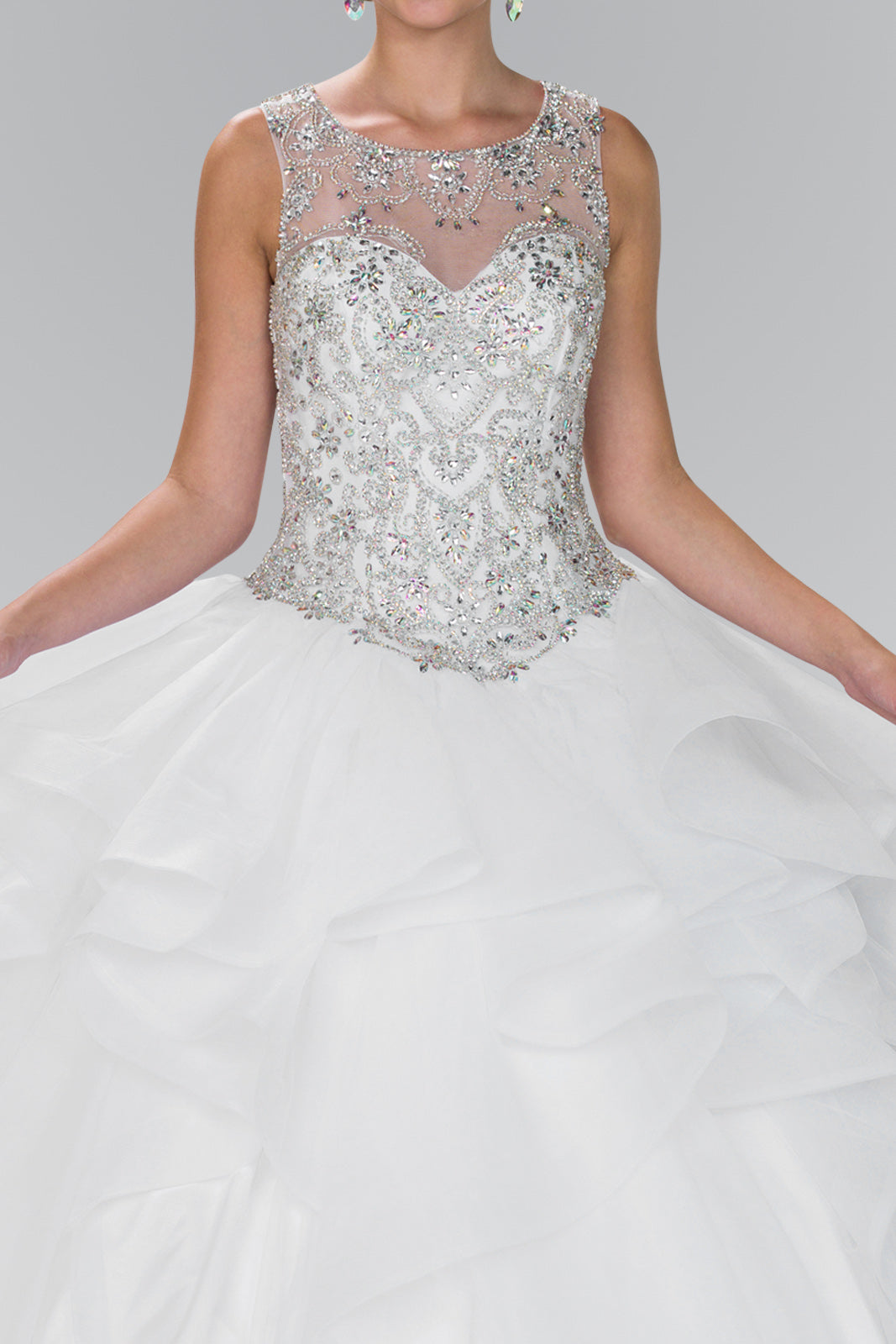 Elizabeth K - GL2378 - Illusion Sweetheart Neck Quinceanera Dress