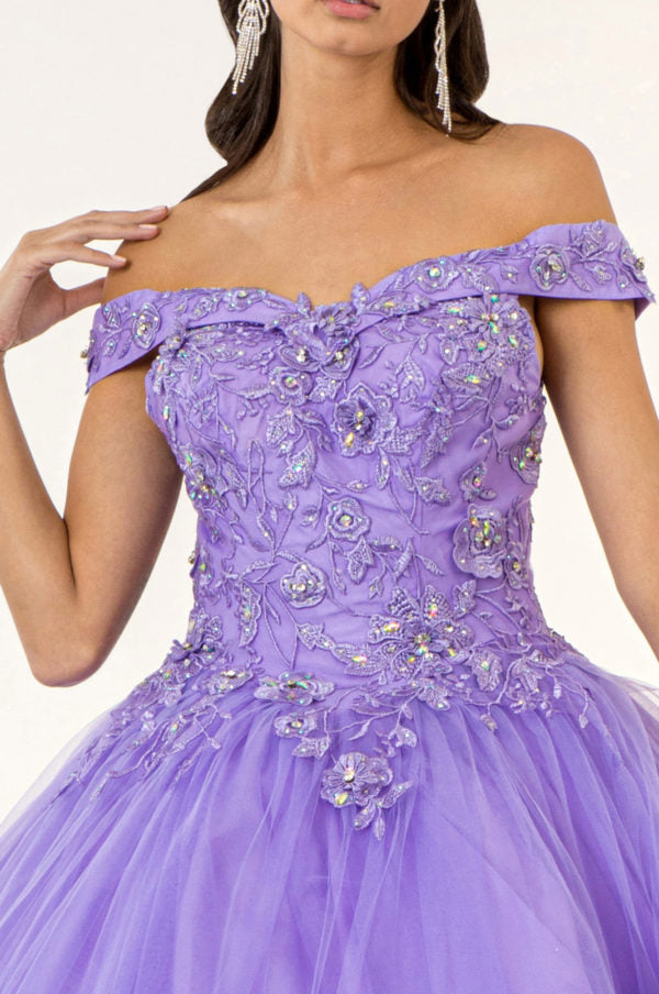Elizabeth K - GL2802 - Mesh Off-Shoulder Ballgown Quinceanera Dress