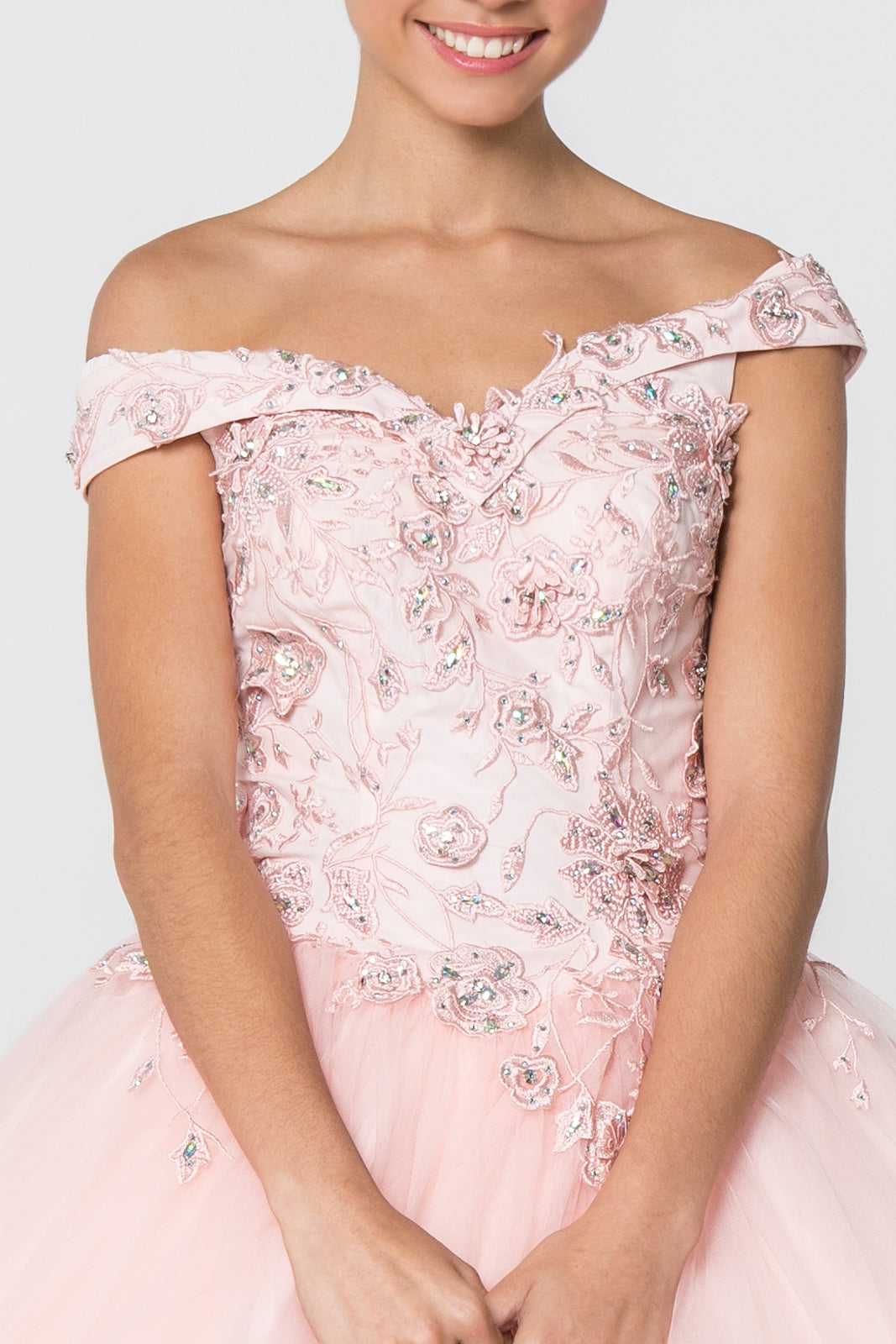 Elizabeth K - GL2802 - Mesh Off-Shoulder Ballgown Quinceanera Dress