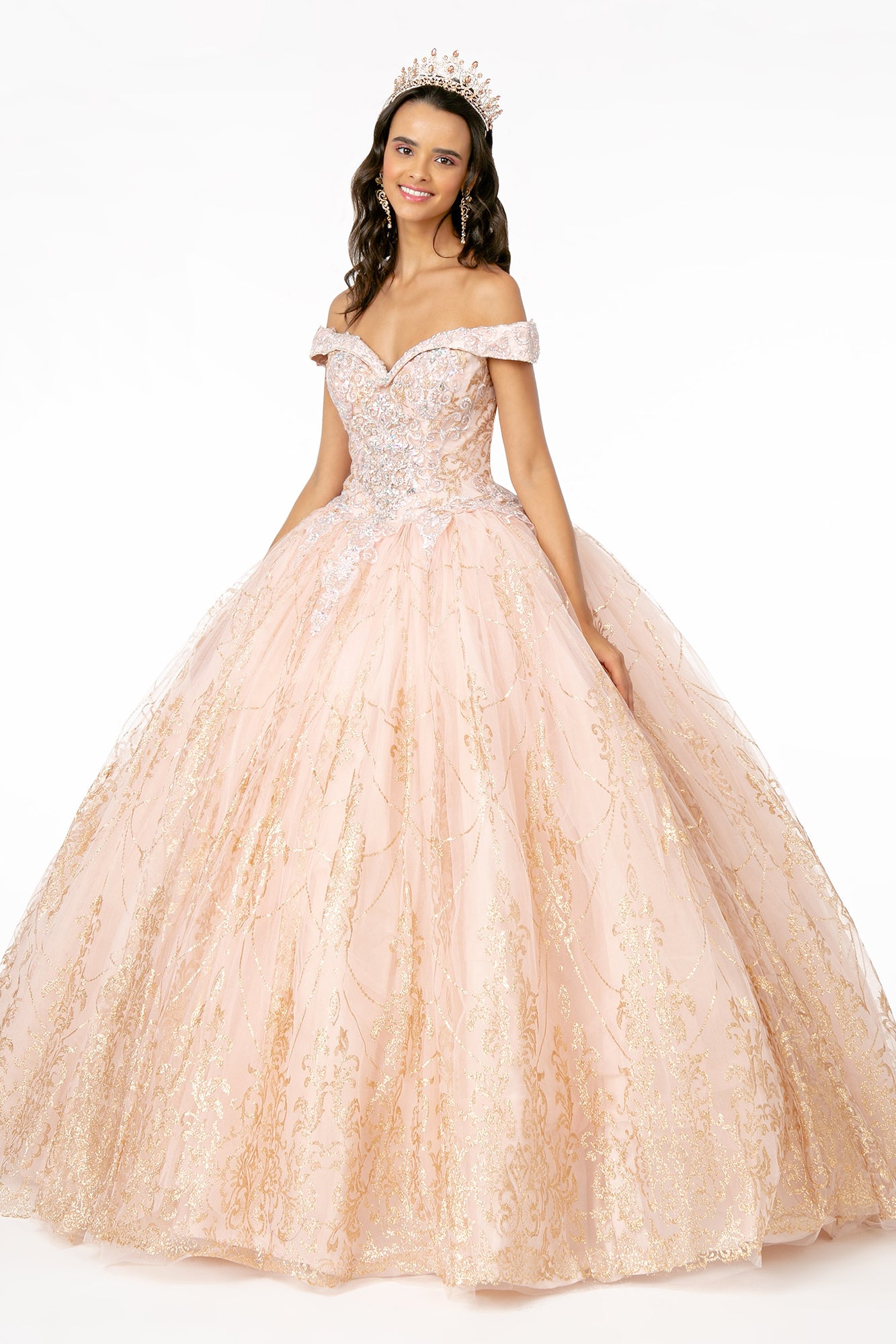 Elizabeth K - GL2910 - Mesh Off The Shoulder Quinceanera Dress