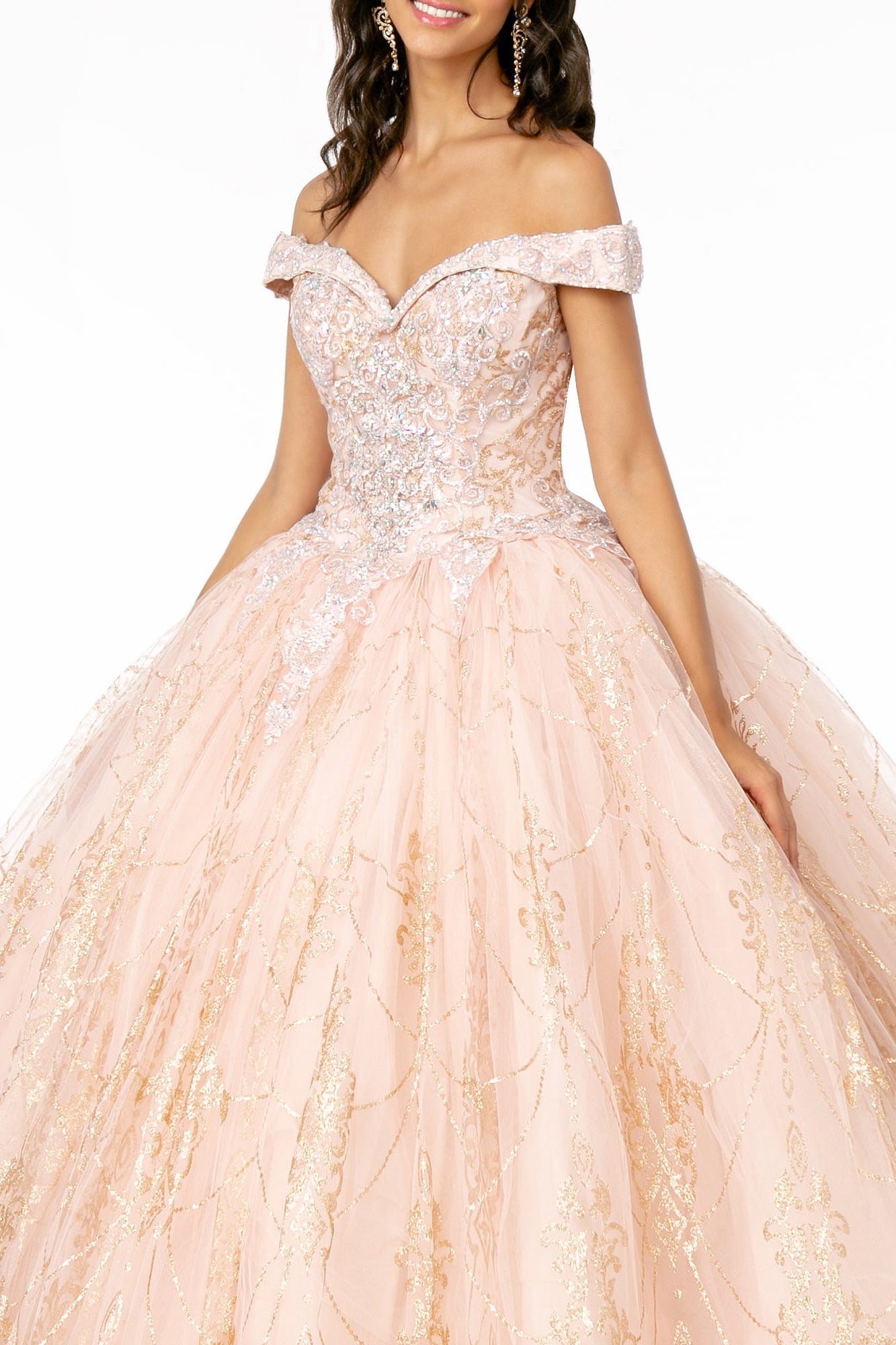 Elizabeth K - GL2910 - Mesh Off The Shoulder Quinceanera Dress