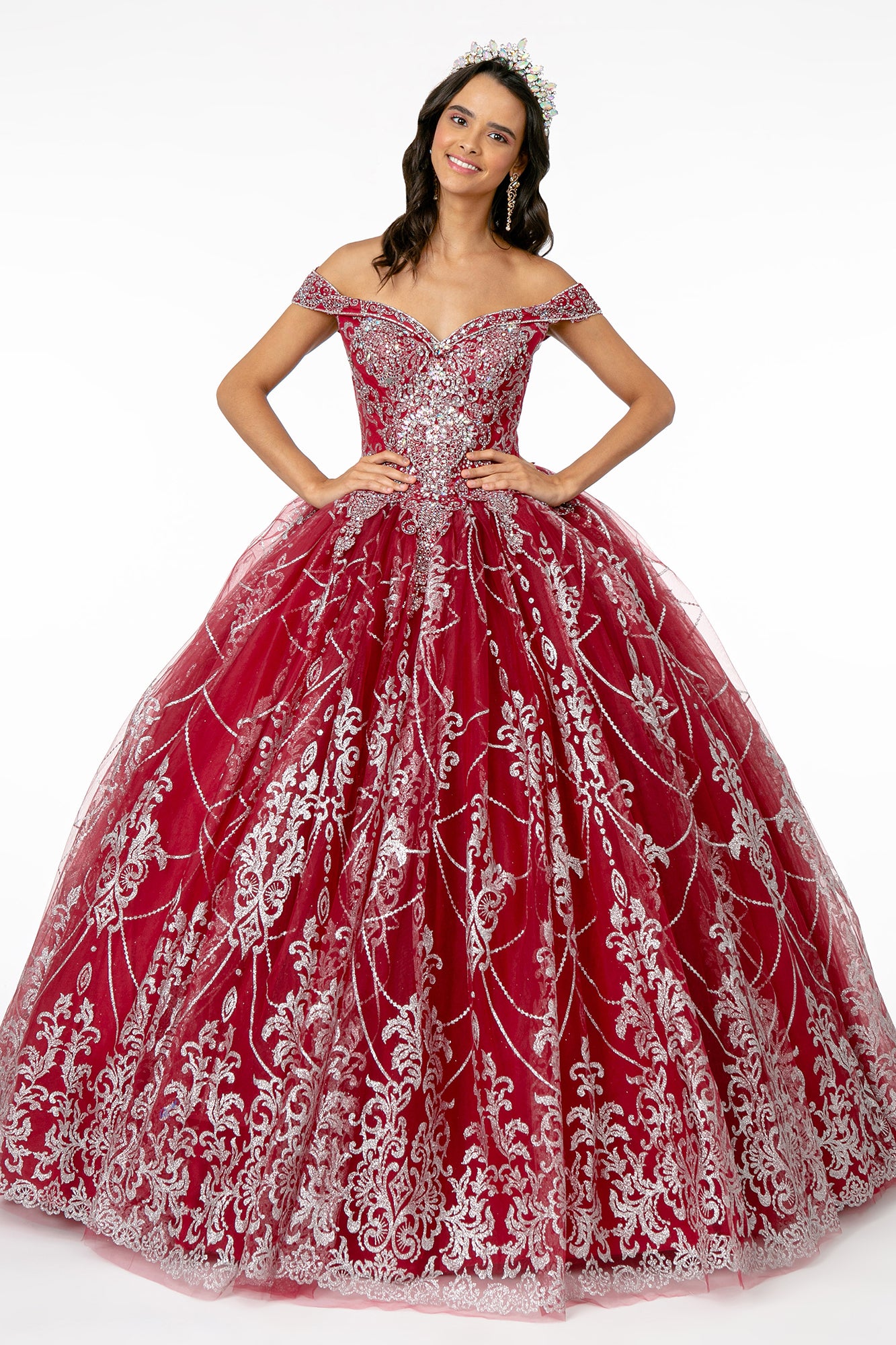 Elizabeth K - GL2910 - Mesh Off The Shoulder Quinceanera Dress