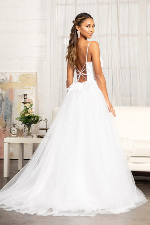 GL3013 GLS by Gloria - 3D Floral Applique Embellished Bridal Gown