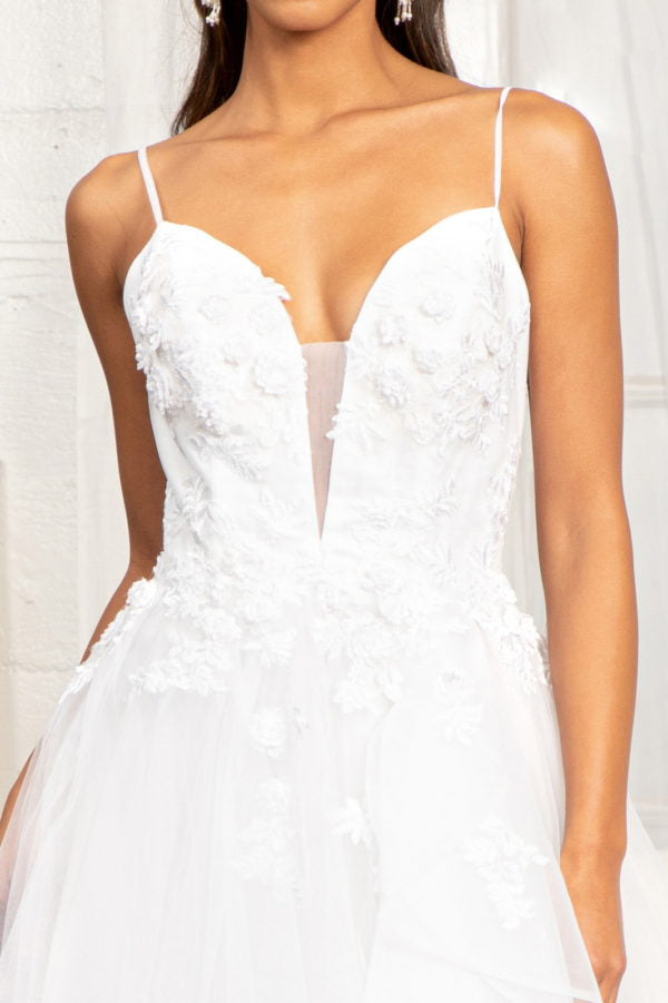 GL3013 GLS by Gloria - 3D Floral Applique Embellished Bridal Gown