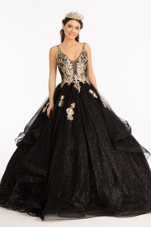 Elizabeth K - GL3021 - Glitter Embellished Mesh Sequin Quinceanera Dress
