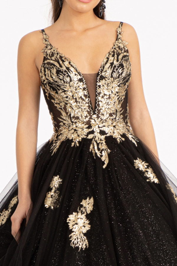 Elizabeth K - GL3021 - Glitter Embellished Mesh Sequin Quinceanera Dress