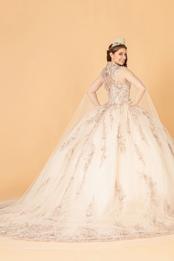 Elizabeth K - GL3076 - Embellished V-Neck Quinceanera Dress