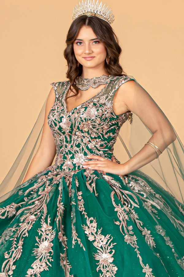 Elizabeth K - GL3076 - Embellished V-Neck Quinceanera Dress