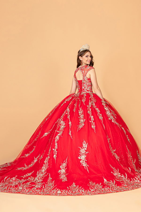 Elizabeth K - GL3076 - Embellished V-Neck Quinceanera Dress