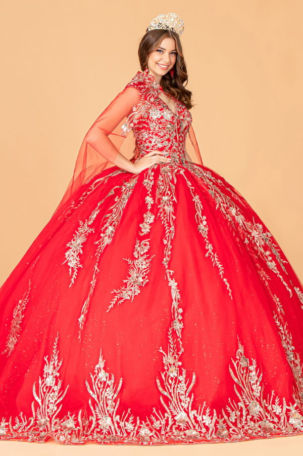 Elizabeth K - GL3076 - Embellished V-Neck Quinceanera Dress
