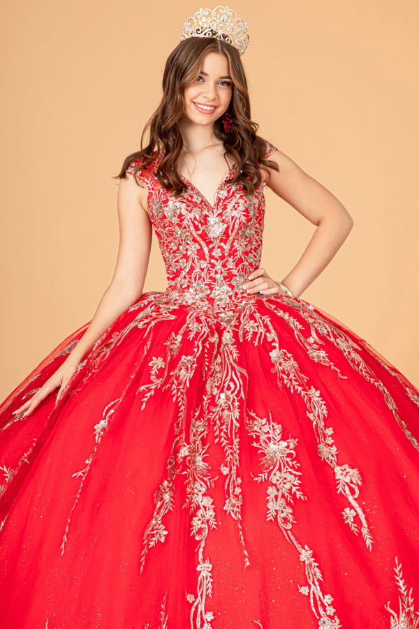 Elizabeth K - GL3076 - Embellished V-Neck Quinceanera Dress