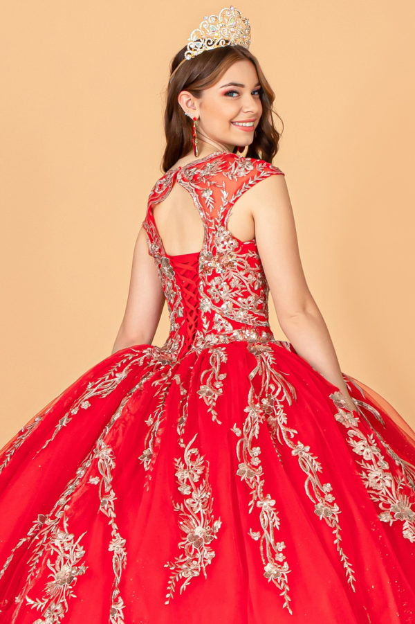 Elizabeth K - GL3076 - Embellished V-Neck Quinceanera Dress