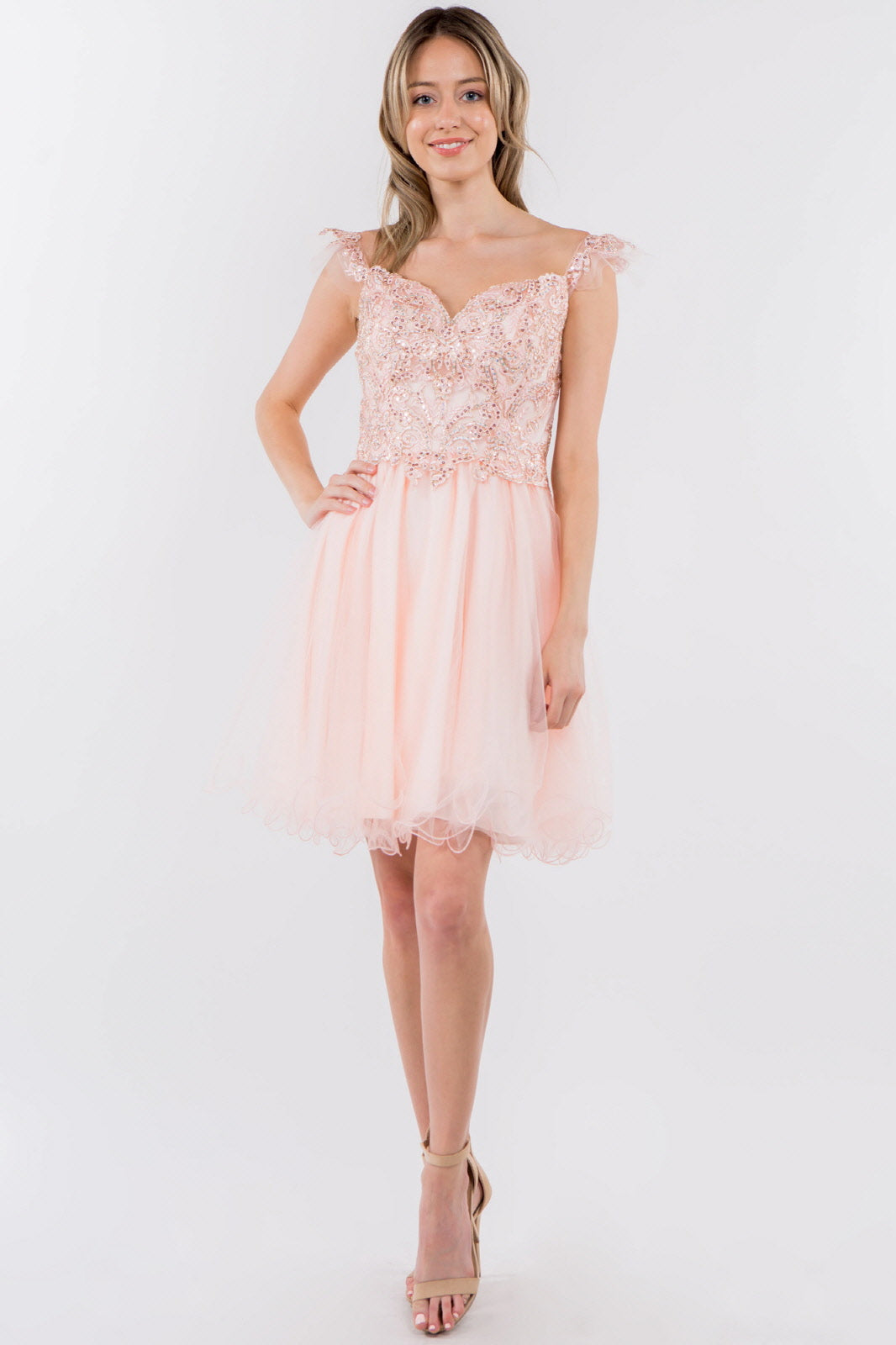 Elizabeth K - GS1966 - Cut-Away Sweetheart Cocktail Dress - Short