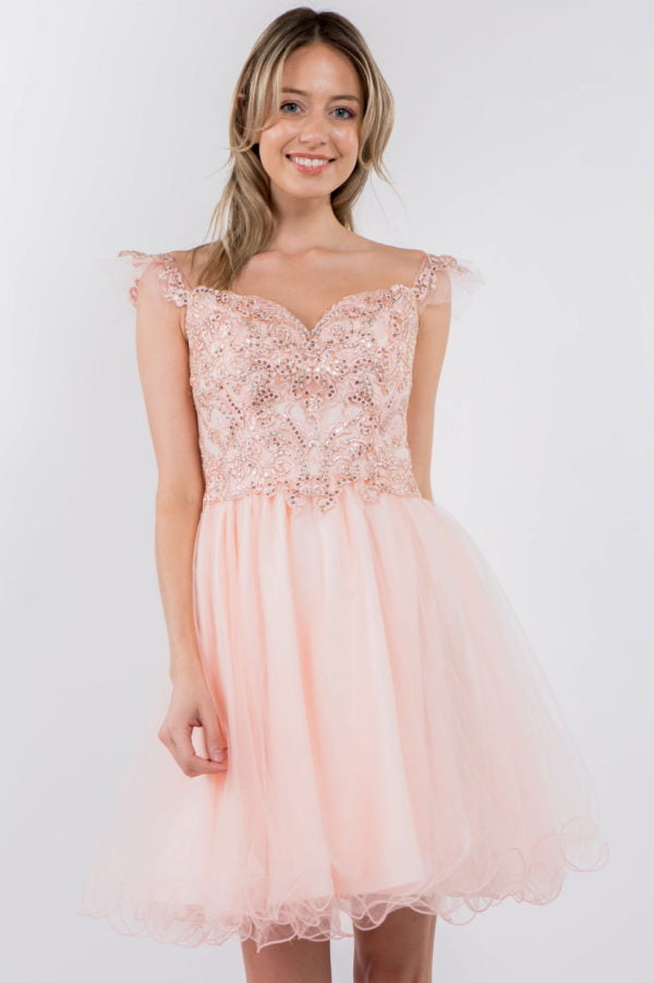 Elizabeth K - GS1966 - Cut-Away Sweetheart Cocktail Dress - Short