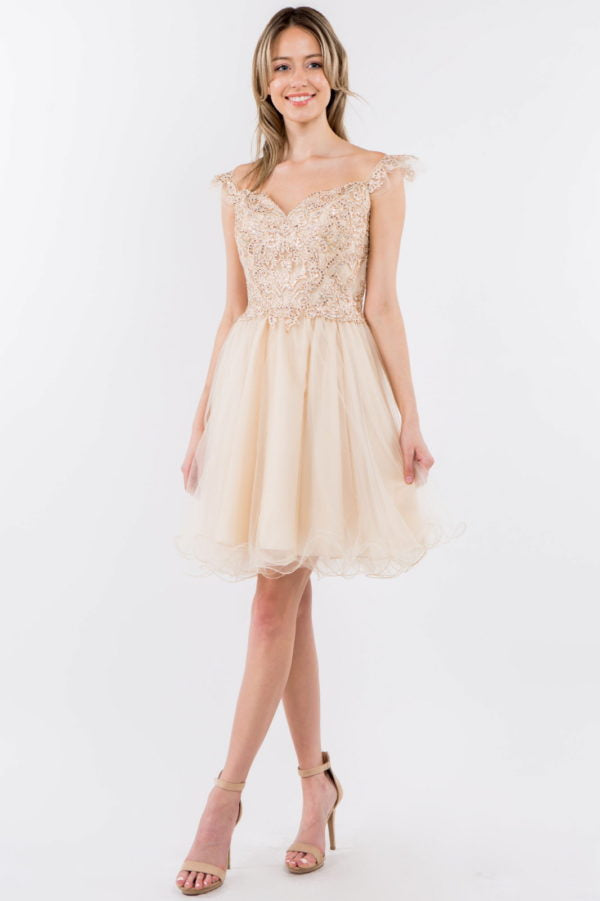 Elizabeth K - GS1966 - Cut-Away Sweetheart Cocktail Dress - Short