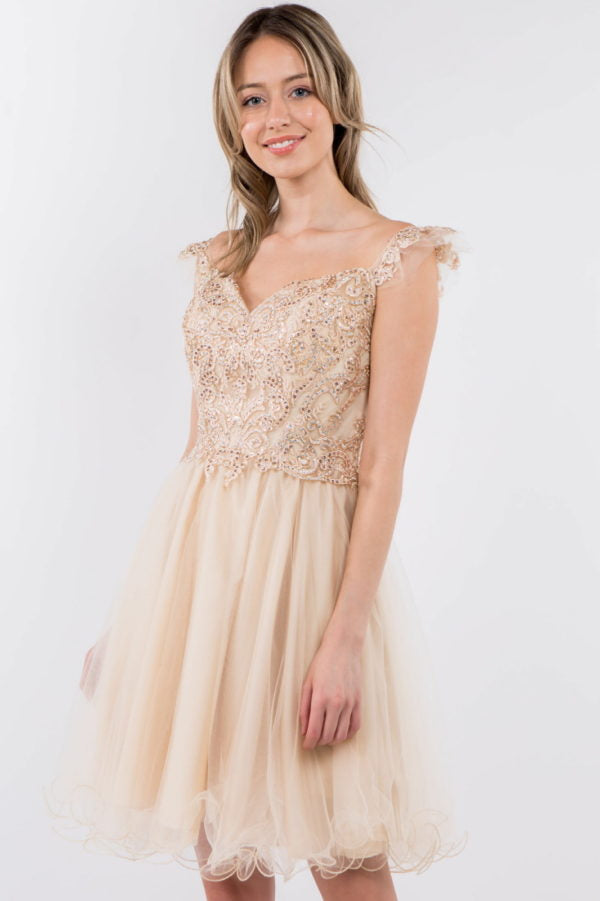 Elizabeth K - GS1966 - Cut-Away Sweetheart Cocktail Dress - Short