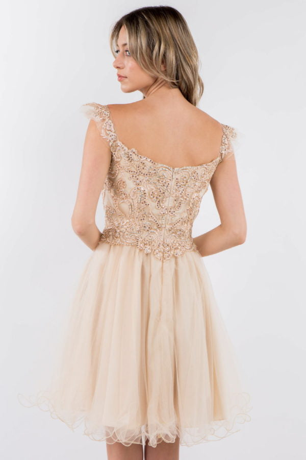 Elizabeth K - GS1966 - Cut-Away Sweetheart Cocktail Dress - Short