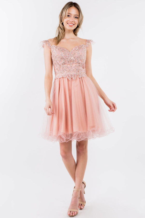 Elizabeth K - GS1966 - Cut-Away Sweetheart Cocktail Dress - Short