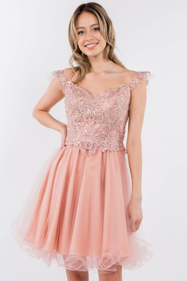 Elizabeth K - GS1966 - Cut-Away Sweetheart Cocktail Dress - Short